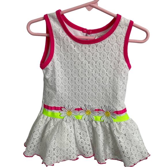 Youngland toddler girls 2T white lace dress flowers rn16518 - Picture 1 of 4